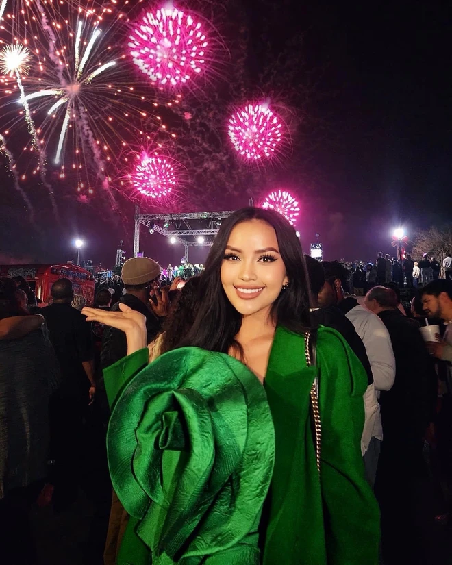 Ngọc Châu ngày đầu tại Miss Universe 2022: Lấn át đối thủ, được khen vì nói tiếng Anh - Ảnh 3
